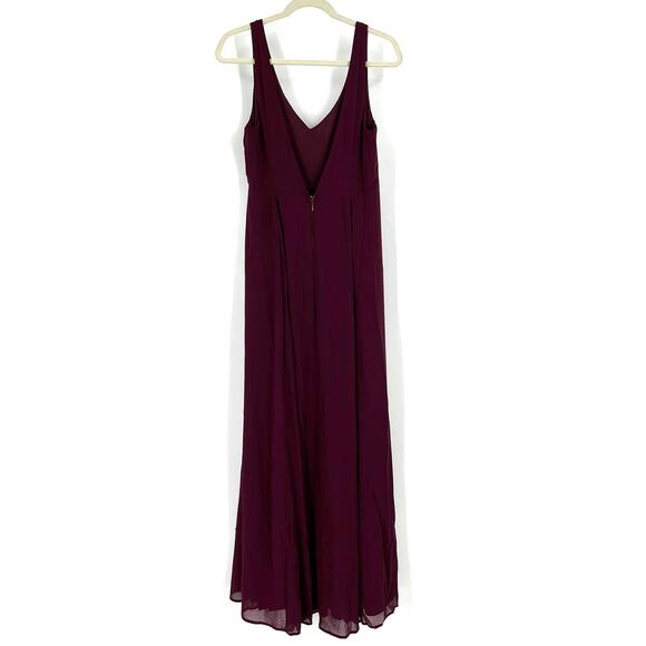 Show Me Your MuMu Jenn Maxi Dress Merlot Chiffon Large NWT - Picture 3 of 8